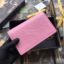 Gucci Three-Dimensional Cherry Embossed Cowhide Chain Bag Pink 481291