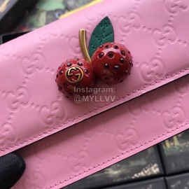 Gucci Three-Dimensional Cherry Embossed Cowhide Chain Bag Pink 481291