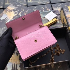 Gucci Three-Dimensional Cherry Embossed Cowhide Chain Bag Pink 481291