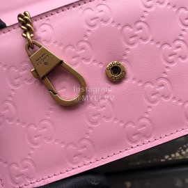 Gucci Three-Dimensional Cherry Embossed Cowhide Chain Bag Pink 481291