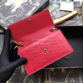 Gucci Three-Dimensional Cherry Embossed Cowhide Chain Bag Red 481291