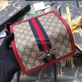 Gucci Bee Color Webbing Chain Bag Red 476079