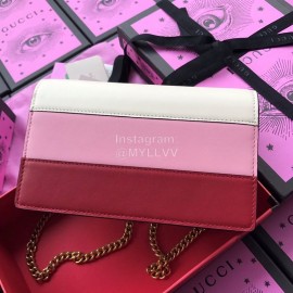 Gucci Bee Color Crystal Chain Bag Pink 476079