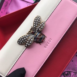 Gucci Bee Color Crystal Chain Bag Pink 476079