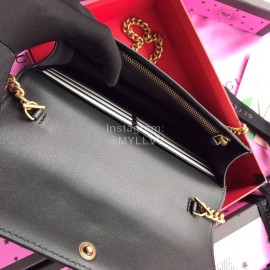 Gucci Bee Glass Beads Cowhide Chain Bag Black And White 476079