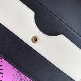 Gucci Bee Glass Beads Cowhide Chain Bag Black And White 476079