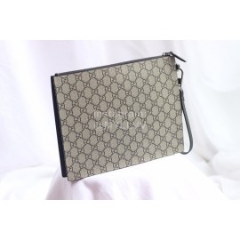 Gucci Snake Print Leather Clutch Coffee Color 547613