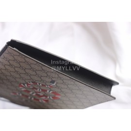 Gucci Snake Print Leather Clutch Coffee Color 547613