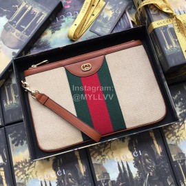 Gucci Vintage Canvas Handbag With Webbing Beige 576053