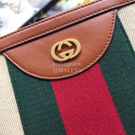 Gucci Vintage Canvas Handbag With Webbing Beige 576053