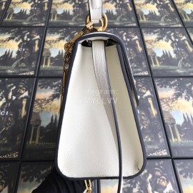 Gucci Wolf Head Snake Pattern Leather Handbag White 497996