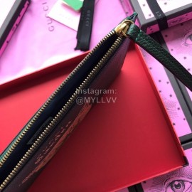 Gucci Bronzing Cat Head Cowhide Handbag Dark Green 516928