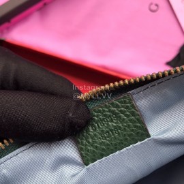 Gucci Bronzing Cat Head Cowhide Handbag Dark Green 516928