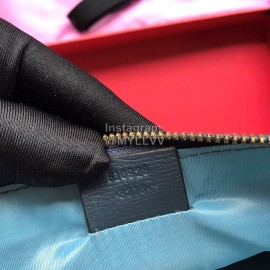 Gucci Bronzing Cat Head Blue Graffiti Leather Handbag 516928