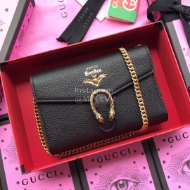 Gucci Bronzing Bat Leather Chain Bag Black 516931