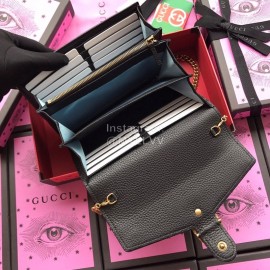 Gucci Bronzing Bat Leather Chain Bag Black 516931