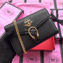 Gucci Bronzing Bat Leather Chain Bag Black 516931