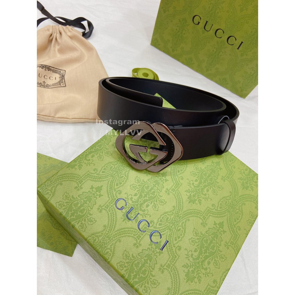 Gucci Leather Square Interlocking 38mm Belts