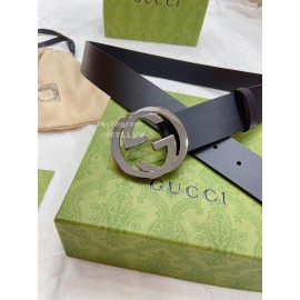 Gucci Leather Round Interlocking 38mm Belts