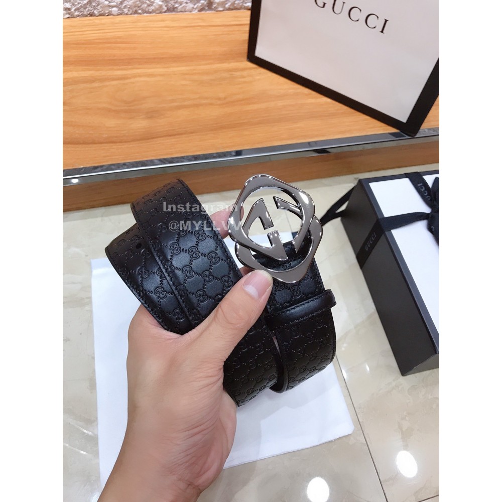 Gucci Fashion Embossed Calf Square Buckle Belts