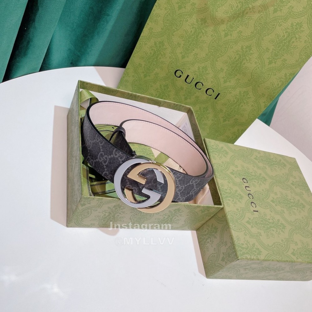 Gucci New Waterproof Printed Leather Metal Buckle Belts