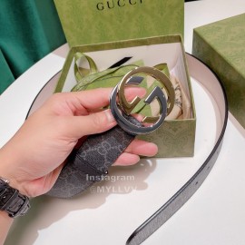 Gucci New Waterproof Printed Leather Metal Buckle Belts