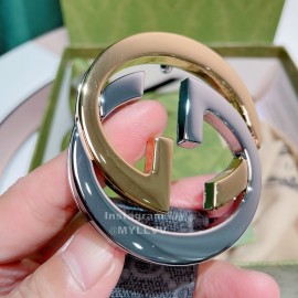 Gucci New Waterproof Printed Leather Metal Buckle Belts