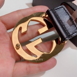 Gucci Classic Red Green Ribbon Calf Metal Buckle 4cm Belts 