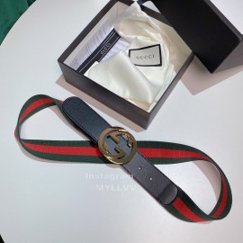 Gucci Classic Red Green Ribbon Calf Metal Buckle 4cm Belts 