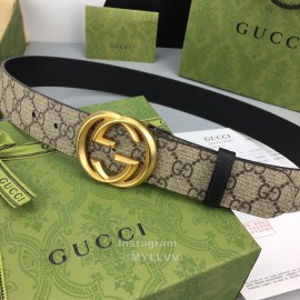 Gucci Calf Pure Steel Belt Gold Buckle 38mm Belts 
