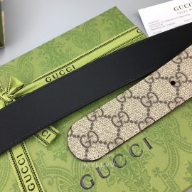 Gucci Calf Pure Steel Belt Gold Buckle 38mm Belts 