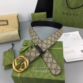 Gucci Calf Pure Steel Belt Gold Buckle 38mm Belts 