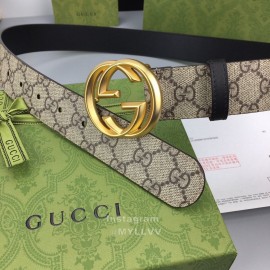 Gucci Calf Pure Steel Belt Gold Buckle 38mm Belts 