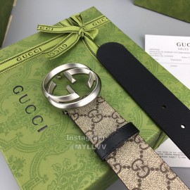 Gucci Calf Pure Steel Belt Silver Buckle 38mm Belts 