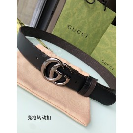 Gucci Embossed Calf Silver Buckle Business Leisure 37mm Belts