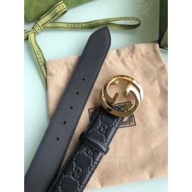 Gucci Embossed Calf Business Leisure Gold Buckle 40mm Belts