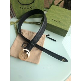 Gucci Embossed Calf Business Leisure Gold Buckle 40mm Belts