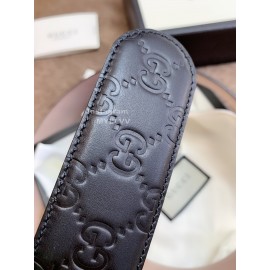 Gucci Embossed Calf Business Silver Buckle 40mm Belts