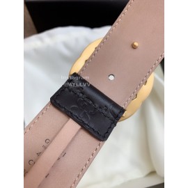 Gucci Embossed Calf Leisure Business Gold Buckle 40mm Belts