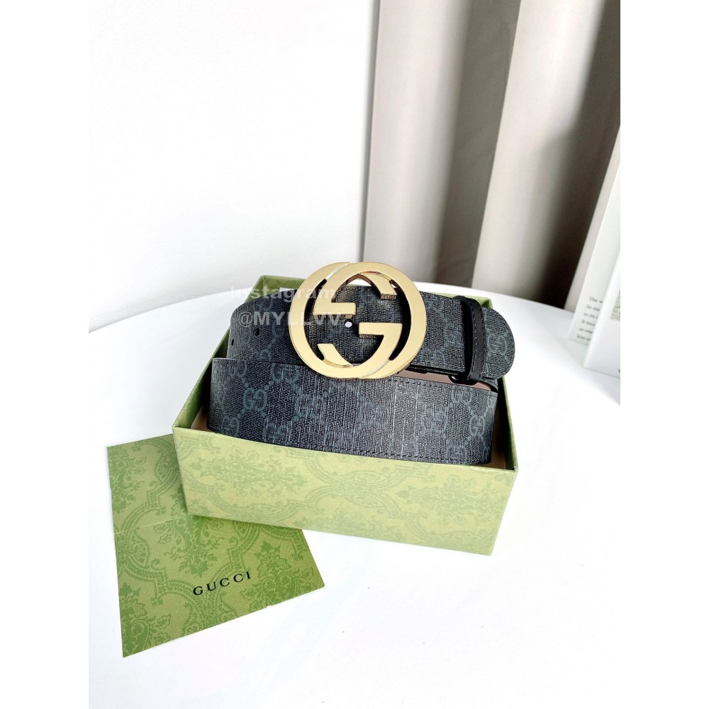 Gucci New Waterproof Leather Gold Buckle 40mm Belts