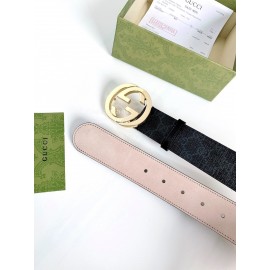 Gucci New Waterproof Leather Gold Buckle 40mm Belts