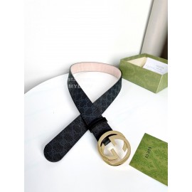 Gucci New Waterproof Leather Gold Buckle 40mm Belts