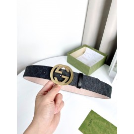 Gucci New Waterproof Leather Gold Buckle 40mm Belts