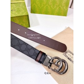 Gucci Embossed Leather Silver Buckle 37mm Belts