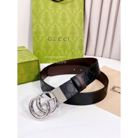 Gucci Embossed Leather Buckle 37mm Belts