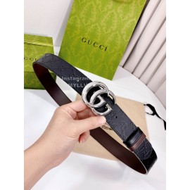 Gucci Embossed Leather Buckle 37mm Belts
