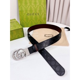 Gucci Embossed Leather Buckle 37mm Belts
