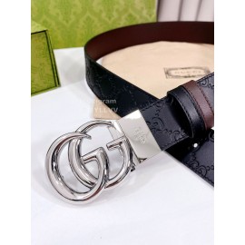 Gucci Embossed Leather Buckle 37mm Belts