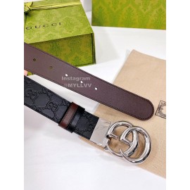 Gucci Embossed Leather Buckle 37mm Belts