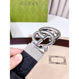 Gucci Embossed Leather Buckle 37mm Belts